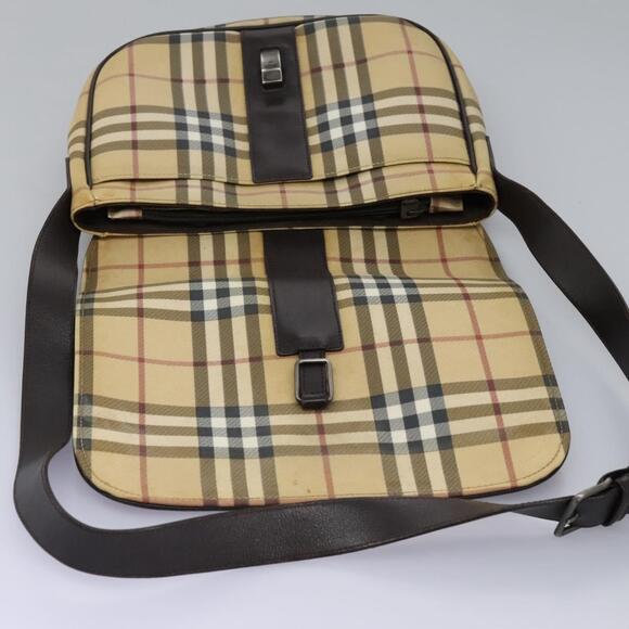 Burberry Nova Check Shoulder Bag Pvc Beige Brown - Picture 9 of 16